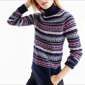 J. Crew Fair Isle Turtleneck Wool Sweater